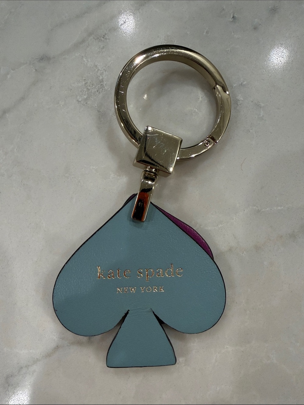 kate spade Multicolor Layered Spade Keyring - Yellow, Purple & Light Blue - Picture 2 of 2